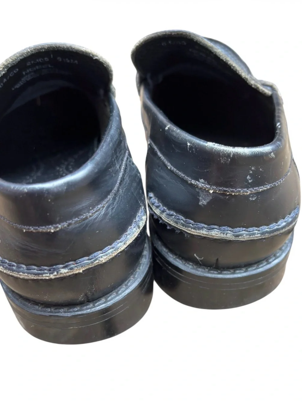 G.H. Bass Nobel Black Leather Penny Loafers Slip-On Dress Shoes 9.5M Preppy